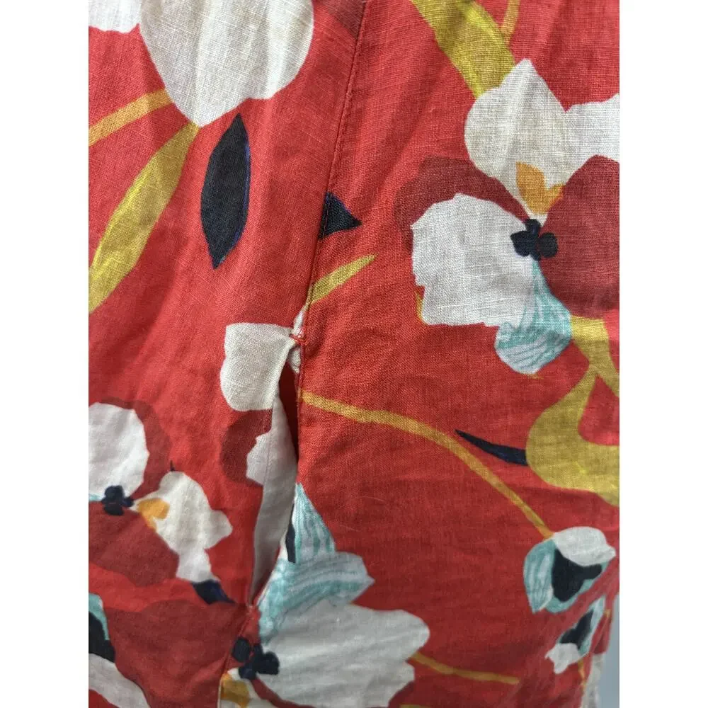2 - 100% Linen Dresses Sigrid Olsen Nicole Miller Floral Tropical Vacation Large - Picture 9 of 16